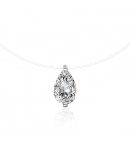 LMZJ108-莫桑鑽1克拉莫桑鑽（水滴5*8mm）項鍊