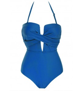 LNM5004 韓國女士連身泳衣 藍色