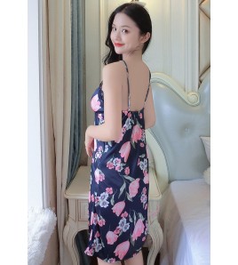 SWW5226b-女士一件式居家襯裙睡衣 (藍色)