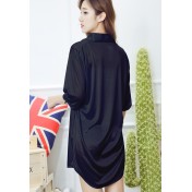 SWW9003-女士一件式居家睡裙 (黑色)