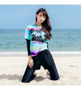 LKZ250184 LYCKA Korean Style Rash Guard Swimwear 