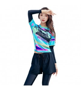 LKZ250184 LYCKA Korean Style Rash Guard Swimwear 