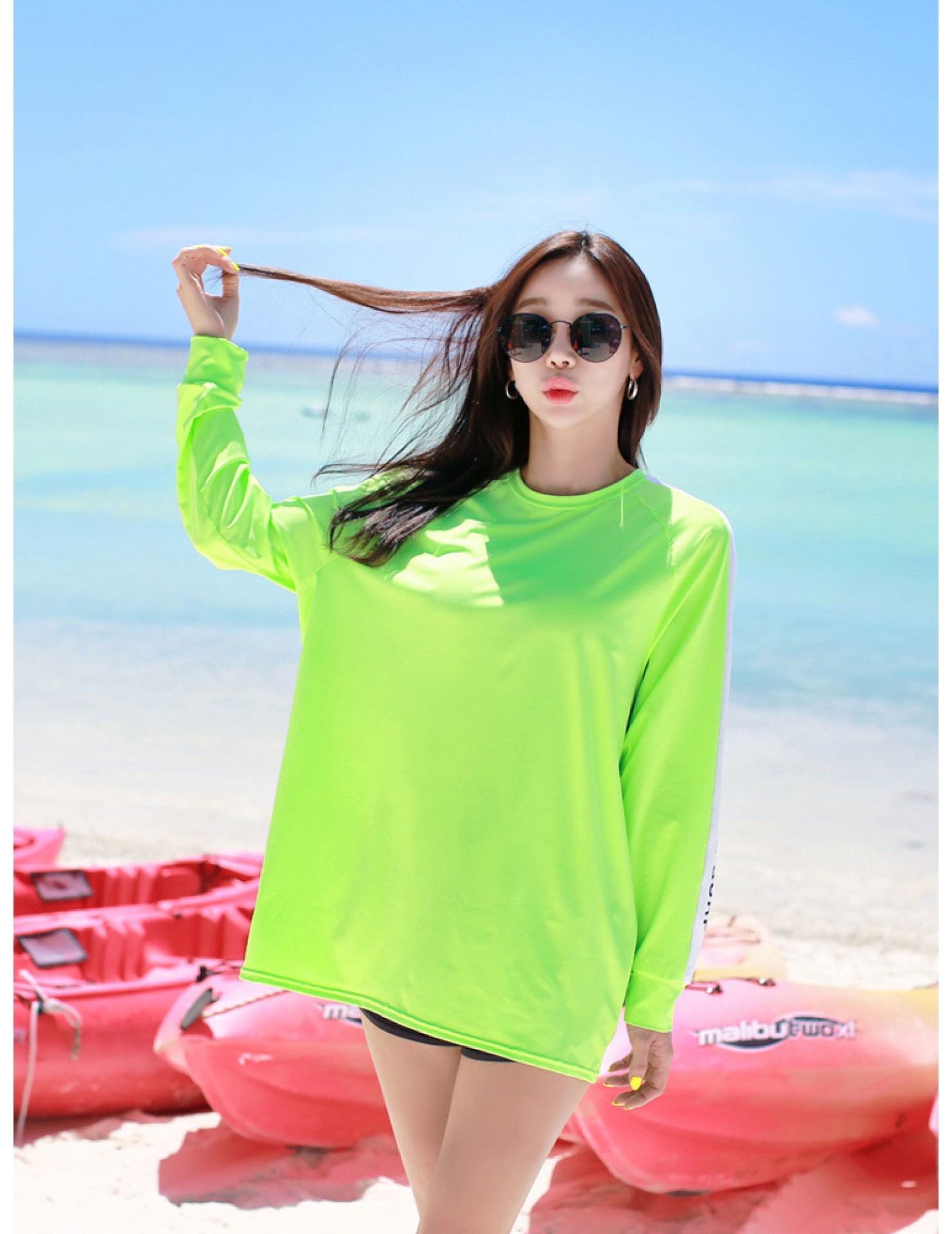 LKZ250232 LYCKA Korean Style Rash Guard Swimwear 