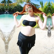 LKZ250280 LYCKA Korean Style Rash Guard Swimwear 