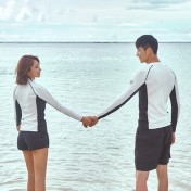 LKZ250300 LYCKA Korean Style Rash Guard Swimwear 