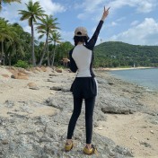 LKZ250307 LYCKA Korean Style Rash Guard Swimwear 