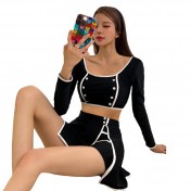 LKZ250346 LYCKA Korean Style One Piece Swimwear 