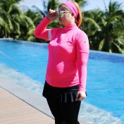 LKZ250347 LYCKA Korean Style Rash Guard Swimwear 