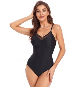 LYM3002歐洲時尚女士連體泳衣黑色