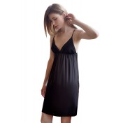 LCB2143-女士居家蕾絲睡衣兩件套-黑色