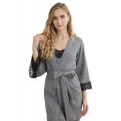 LCB8038-女士居家休閒睡衣三件套-灰色