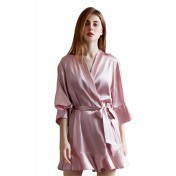 LCB8056-女士一件式居家休閒睡袍-粉紅色