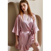 LCB8056-女士一件式居家休閒睡袍-粉紅色