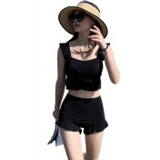 LNM5028 韓國女士比基尼泳裝黑色