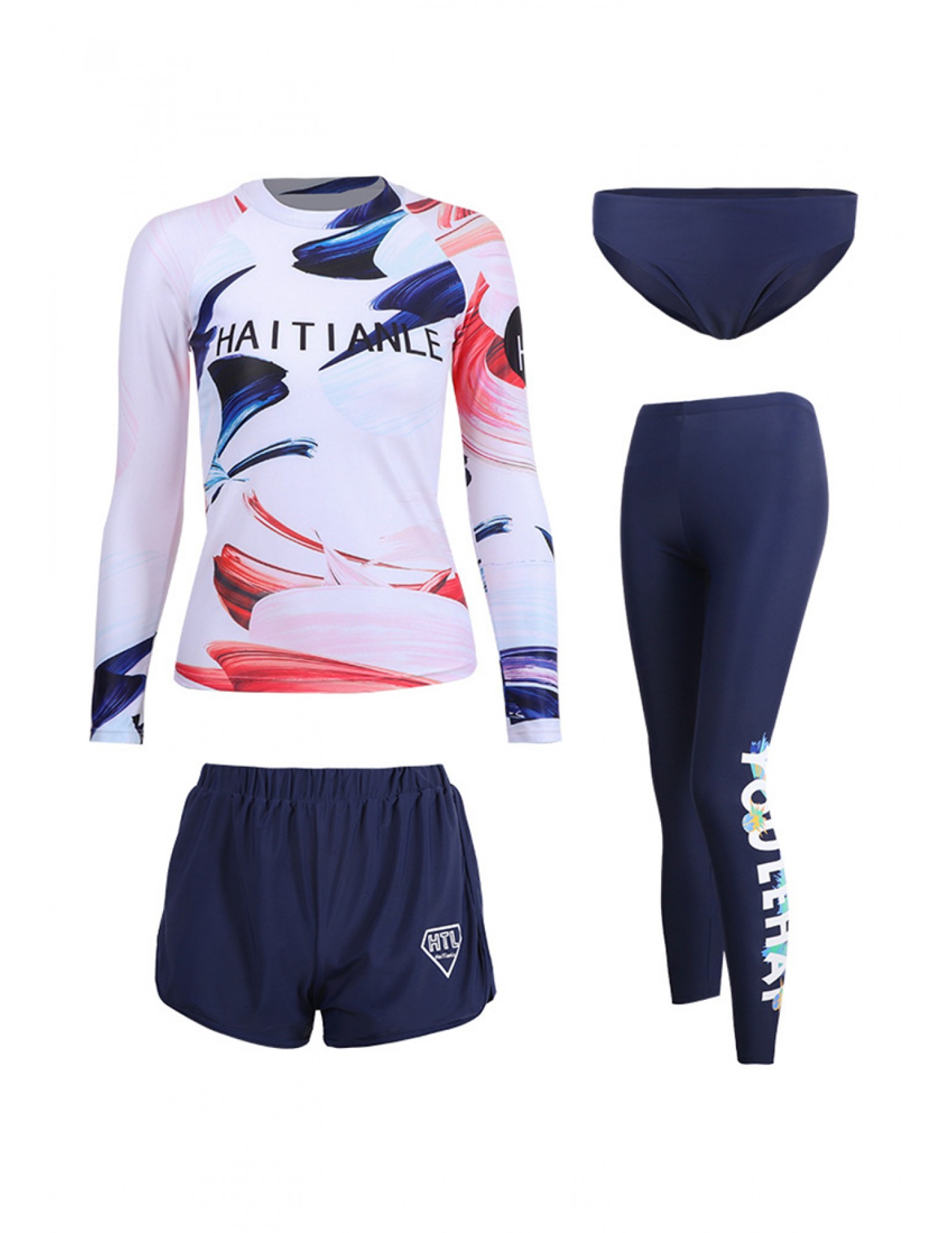 LNN6054- 女士防曬泳衣潛水套裝 (白色)