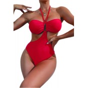 LYM3050歐洲時尚女士連體泳衣紅色