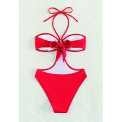 LYM3050歐洲時尚女士連體泳衣紅色