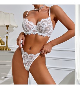 LSFA110GBX1004 蕾絲吊帶鋼圈聚攏性感情趣內衣兩件套女士塑身分體套裝