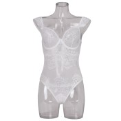 LSFA110GOJ1016 性感蕾絲花邊鋼圈透視聚攏純色顯瘦薄款舒適連體衣情趣內衣