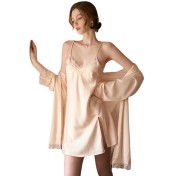 LCLN112100120 春夏新款性感吊帶睡裙女夏薄款絲綢睡袍套裝透氣居家睡裙女