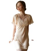 LCLN112100121 春夏新款連衣裙短袖薄款透氣短裙居家性感睡衣女夏