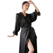 LCLN112100127 新款女士長袖睡袍單件薄款透氣長睡袍女春夏睡衣透氣家居服