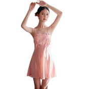 LCLN112100132 春夏新款性感吊帶睡裙抹胸帶胸墊短裙女夏季透氣睡裙薄款