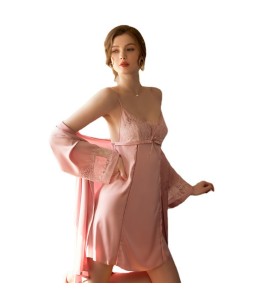 LCLN112100137 新款春夏季吊帶睡裙兩件套女夏季性感吊帶睡袍女居家睡衣女