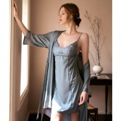 LCLN112100137 新款春夏季吊帶睡裙兩件套女夏季性感吊帶睡袍女居家睡衣女