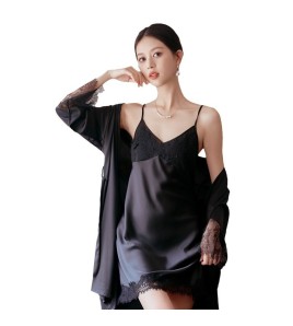 LCLN112100139 新款性感吊帶睡裙露背性感短裙薄款女四季可穿絲綢吊帶睡衣