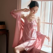 LCLN112100139 新款性感吊帶睡裙露背性感短裙薄款女四季可穿絲綢吊帶睡衣