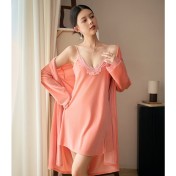 LCLN112100143 秋冬新品金絲絨睡袍兩件套冬季女士保暖睡衣性感吊帶睡裙女