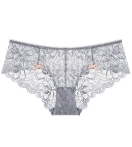 WLMZ113100024 性感情趣內褲法式薄款透視蕾絲內褲純棉底襠提臀低腰三角內褲