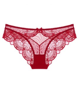 WLMZ113100034 法式性感情趣內褲超薄透氣網紗透明蕾絲內褲女士提臀低腰內褲