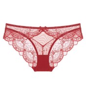 WLMZ113100034 法式性感情趣內褲超薄透氣網紗透明蕾絲內褲女士提臀低腰內褲