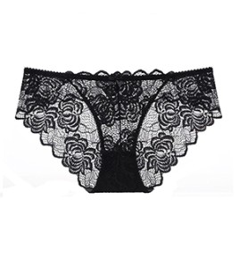 WLMZ113100049 性感內褲透明柔軟透氣蕾絲大碼女士內褲超薄款中低腰三角褲