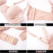 WLMZ113100061 性感內衣女法式薄款透視兔耳朵蕾絲文胸大胸顯小大碼內衣套裝