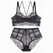 WLMZ113100062 法式超薄蕾絲美背內衣性感聚攏女士文胸套裝舒適透氣胸罩