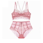 WLMZ113100062 法式超薄蕾絲美背內衣性感聚攏女士文胸套裝舒適透氣胸罩