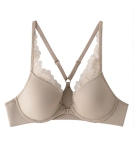 WLMZ113100066 French sexy underwear thin glossy lace front button beautiful back underwear big breasts slimming anti-sagging large size bra