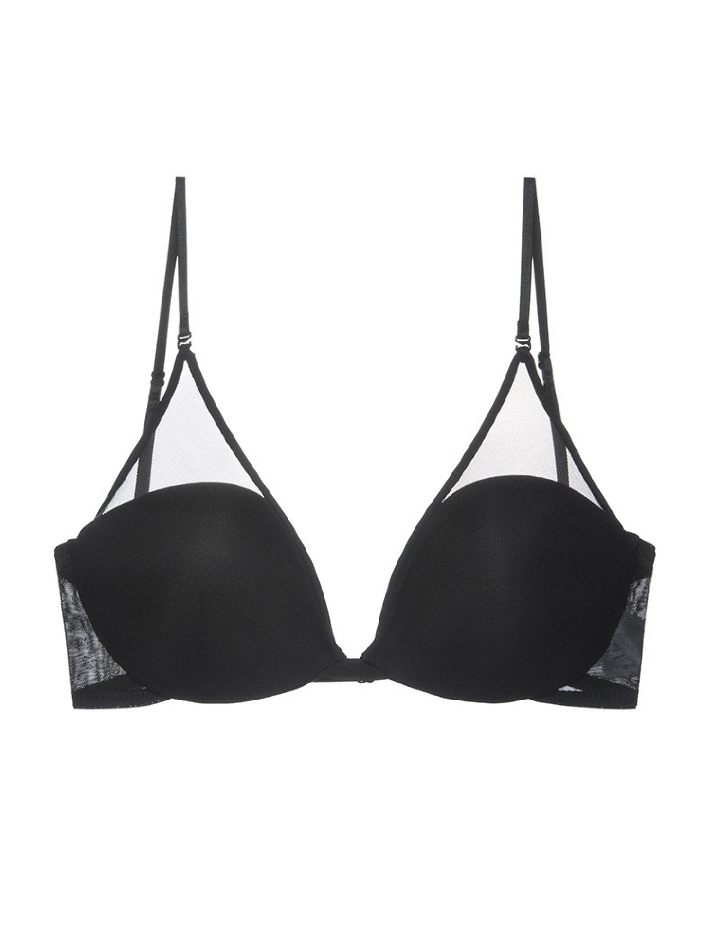 WLMZ113100069 法式性感內衣女無鋼圈小胸顯大聚攏文胸U型網紗掛脖美背內衣Bra