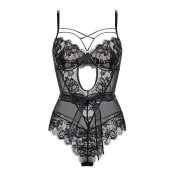 WLMZ113100081 性感連體衣法式誘惑透明蕾絲連身衣小胸聚攏微塑身連體內衣
