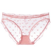 WLMZ113100098 性感內褲女法式超薄透明網紗蕾絲內褲純棉襠部提臀低腰三角褲