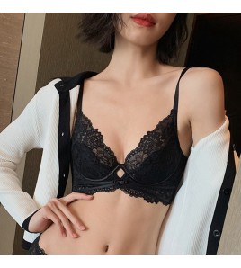 WLMZ113100105 Summer Sexy Underwear French Thin Soft Wire Ring Big Breast Showing Small Large Size Underwear Zodiac Year Red Lace Bra