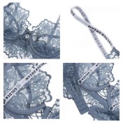 WLMZ113100110 性感超薄杯蕾絲內衣時尚字母肩帶大胸顯小聚攏文胸套裝女士