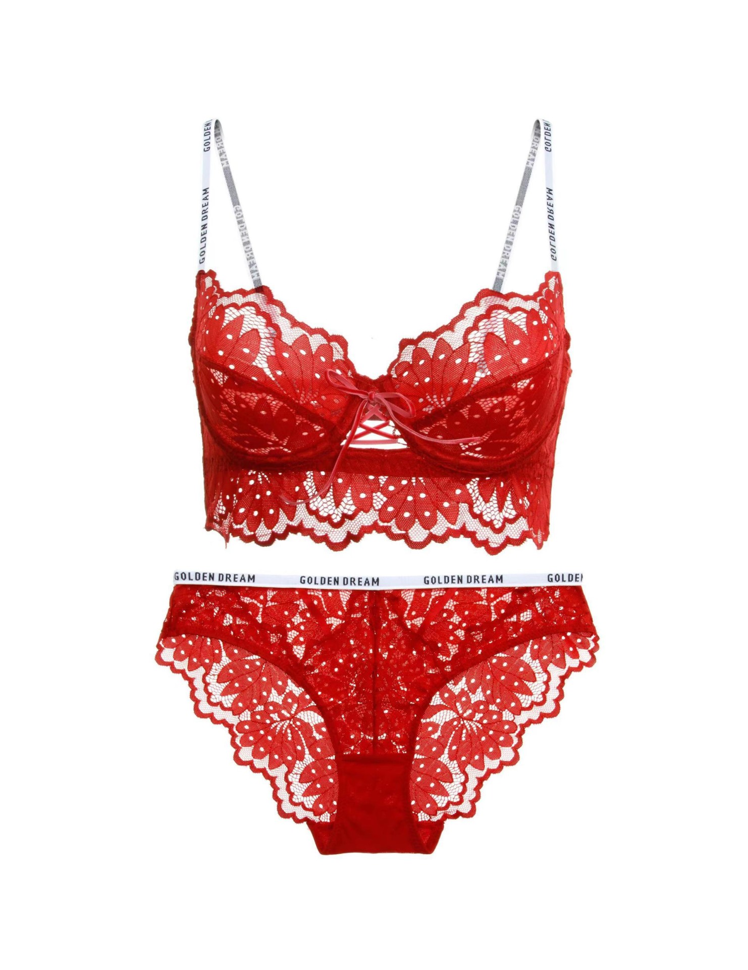 WLMZ113100110 性感超薄杯蕾絲內衣時尚字母肩帶大胸顯小聚攏文胸套裝女士