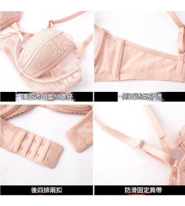 WLMZ113100111 French sexy lace underwear, big breasts, anti-sagging bra, thin rabbit ears, large size underwear set