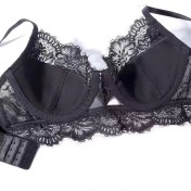 WLMZ113100126 性感內衣女法式薄款蕾絲文胸大胸顯小防下垂大碼內衣套裝