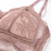 WLMZ113100128 爆款U型美背內衣性感蕾絲無鋼圈薄款胸罩法式三角杯文胸套裝女