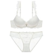 WLMZ113100129 性感蕾絲內衣夏季小胸顯大聚攏收副乳文胸防下垂上托內衣套裝